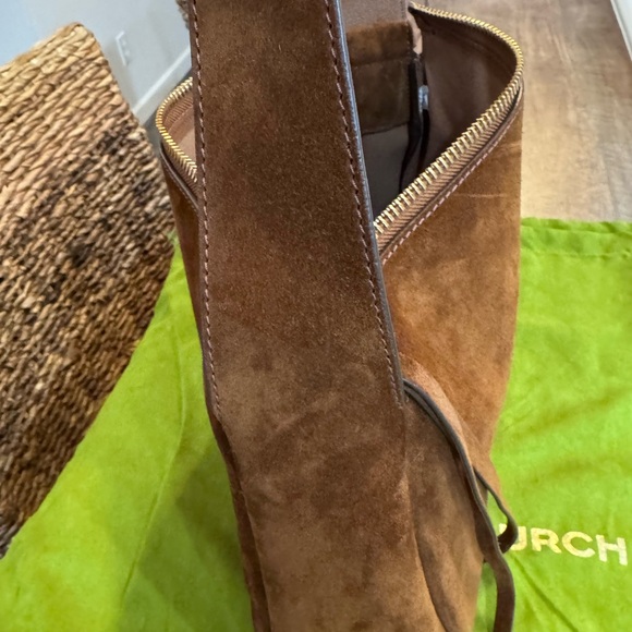 Tory Burch Brown Suede Romy Shoulder Bag - Picture 7 of 8